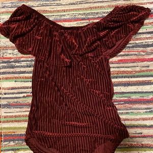 Velvet Striped Body Suit